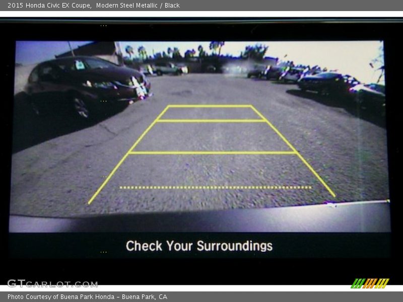 Modern Steel Metallic / Black 2015 Honda Civic EX Coupe