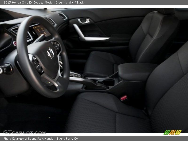 Modern Steel Metallic / Black 2015 Honda Civic EX Coupe