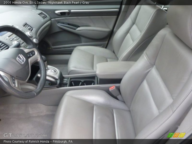 Nighthawk Black Pearl / Gray 2008 Honda Civic EX-L Sedan