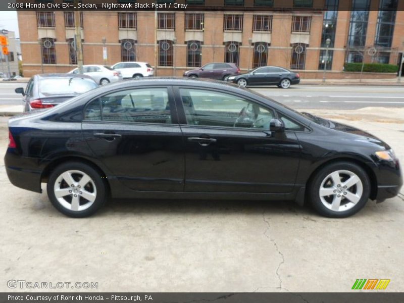Nighthawk Black Pearl / Gray 2008 Honda Civic EX-L Sedan
