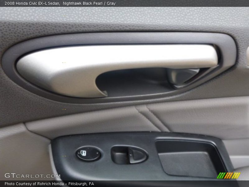 Nighthawk Black Pearl / Gray 2008 Honda Civic EX-L Sedan