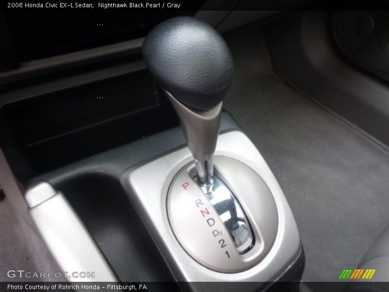 Nighthawk Black Pearl / Gray 2008 Honda Civic EX-L Sedan