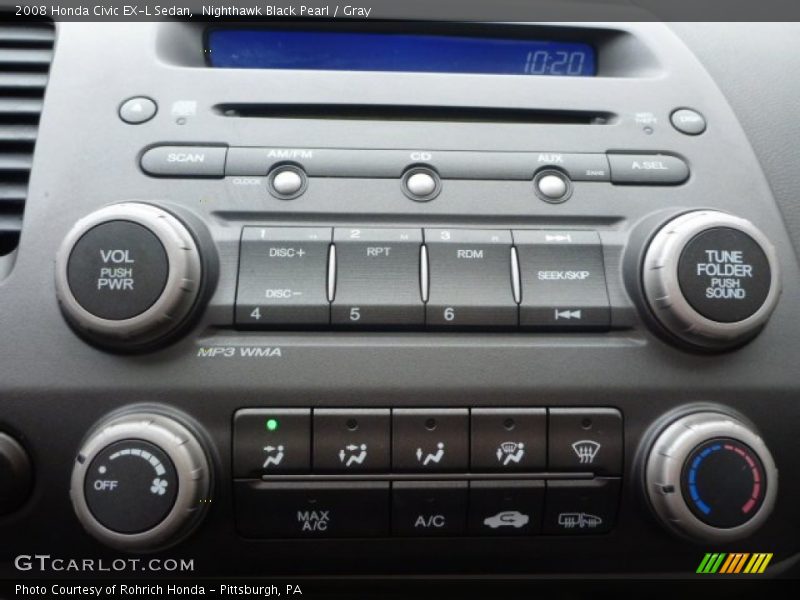 Nighthawk Black Pearl / Gray 2008 Honda Civic EX-L Sedan