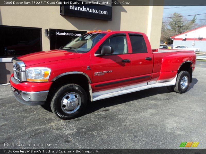 Flame Red / Medium Slate Gray 2006 Dodge Ram 3500 SLT Quad Cab 4x4 Dually