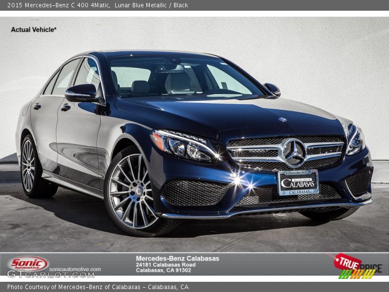 Lunar Blue Metallic / Black 2015 Mercedes-Benz C 400 4Matic