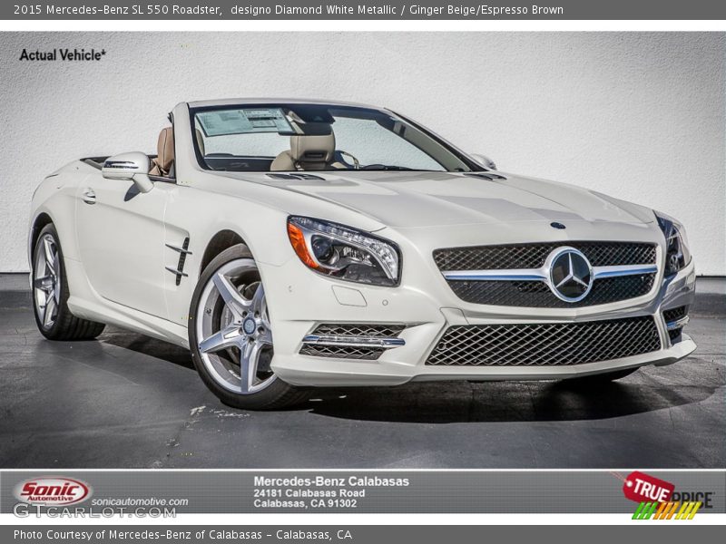 designo Diamond White Metallic / Ginger Beige/Espresso Brown 2015 Mercedes-Benz SL 550 Roadster