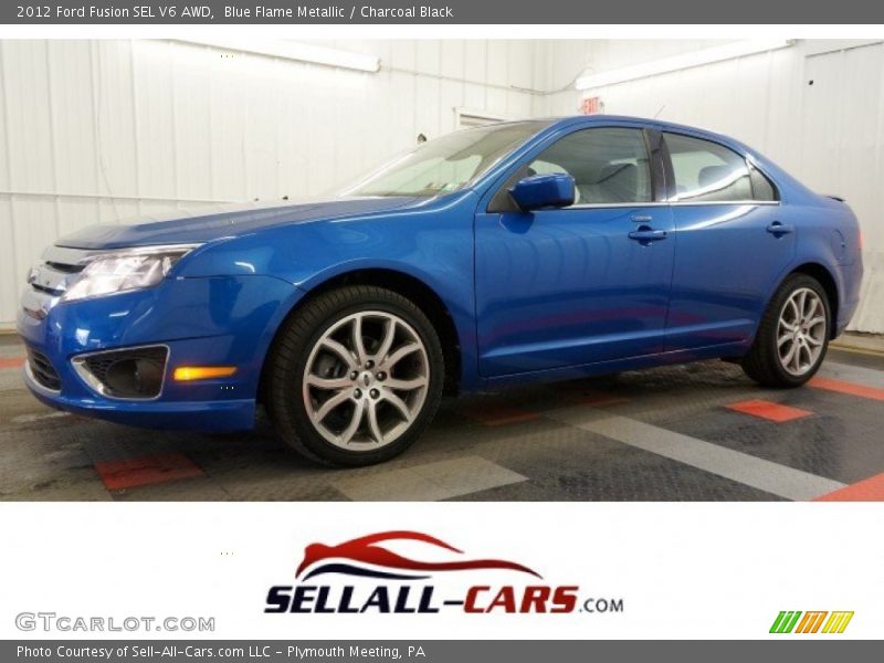 Blue Flame Metallic / Charcoal Black 2012 Ford Fusion SEL V6 AWD