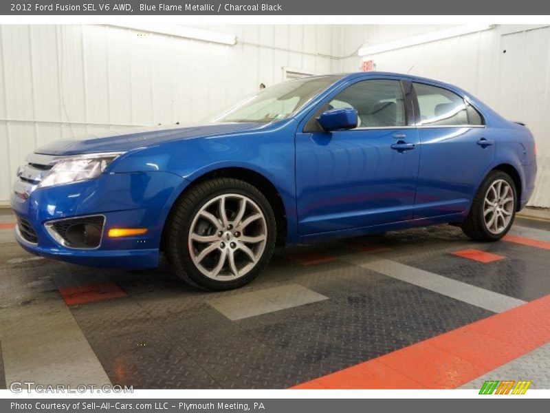 Blue Flame Metallic / Charcoal Black 2012 Ford Fusion SEL V6 AWD