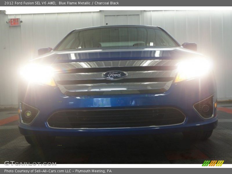 Blue Flame Metallic / Charcoal Black 2012 Ford Fusion SEL V6 AWD