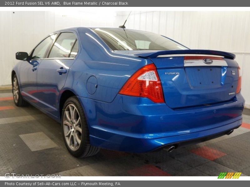 Blue Flame Metallic / Charcoal Black 2012 Ford Fusion SEL V6 AWD