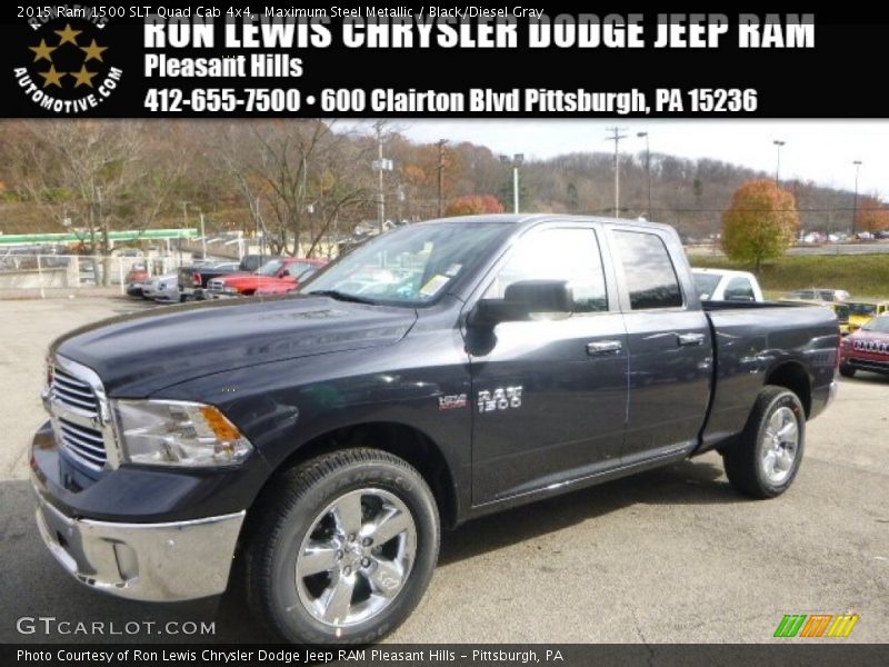 Maximum Steel Metallic / Black/Diesel Gray 2015 Ram 1500 SLT Quad Cab 4x4