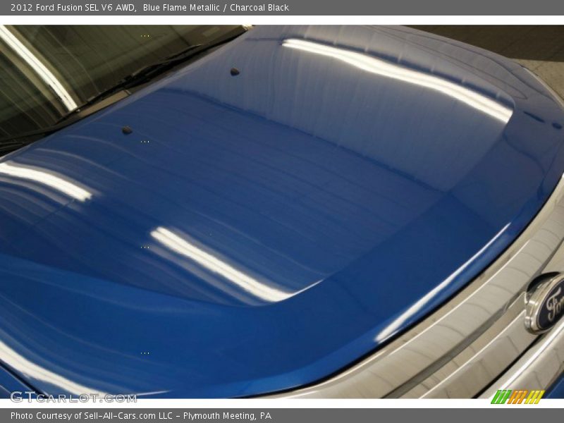 Blue Flame Metallic / Charcoal Black 2012 Ford Fusion SEL V6 AWD