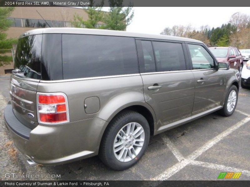 Mineral Gray / Dune 2014 Ford Flex SEL AWD