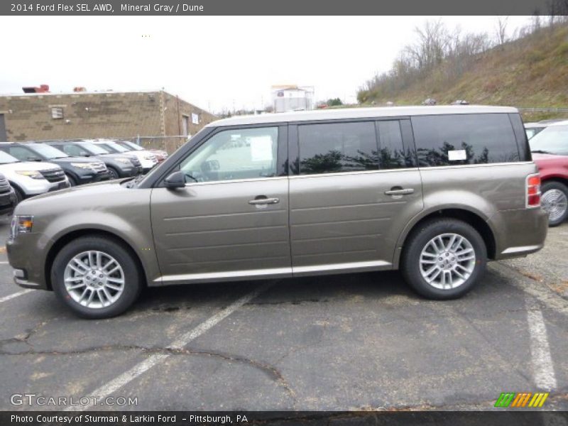 Mineral Gray / Dune 2014 Ford Flex SEL AWD