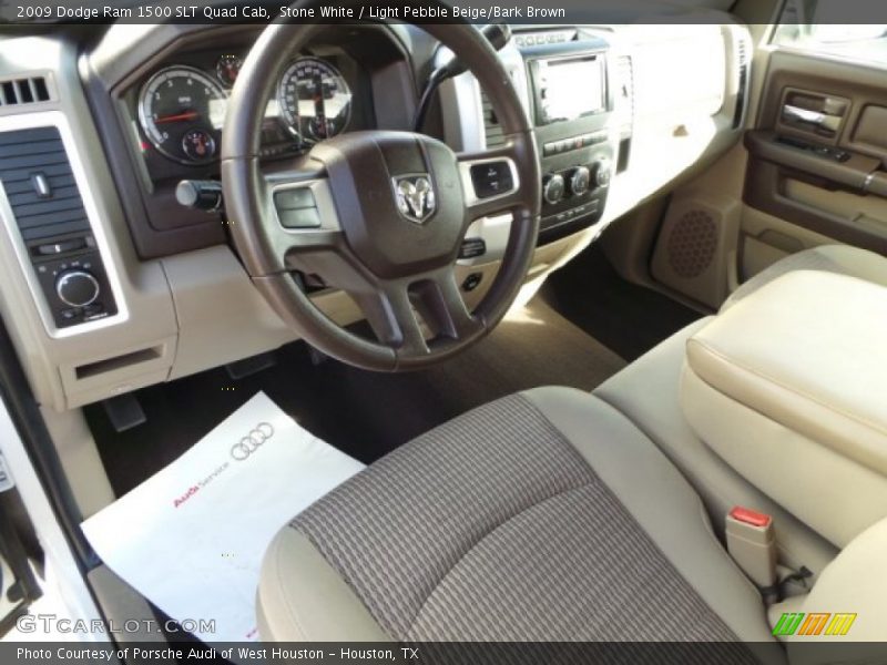 Stone White / Light Pebble Beige/Bark Brown 2009 Dodge Ram 1500 SLT Quad Cab