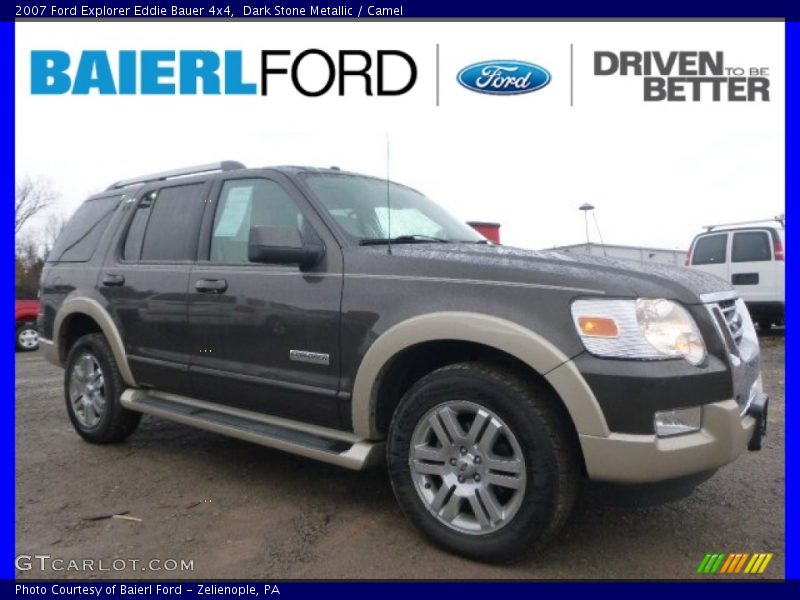 Dark Stone Metallic / Camel 2007 Ford Explorer Eddie Bauer 4x4