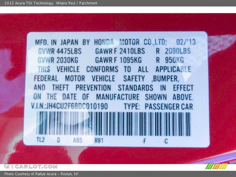 Milano Red / Parchment 2013 Acura TSX Technology