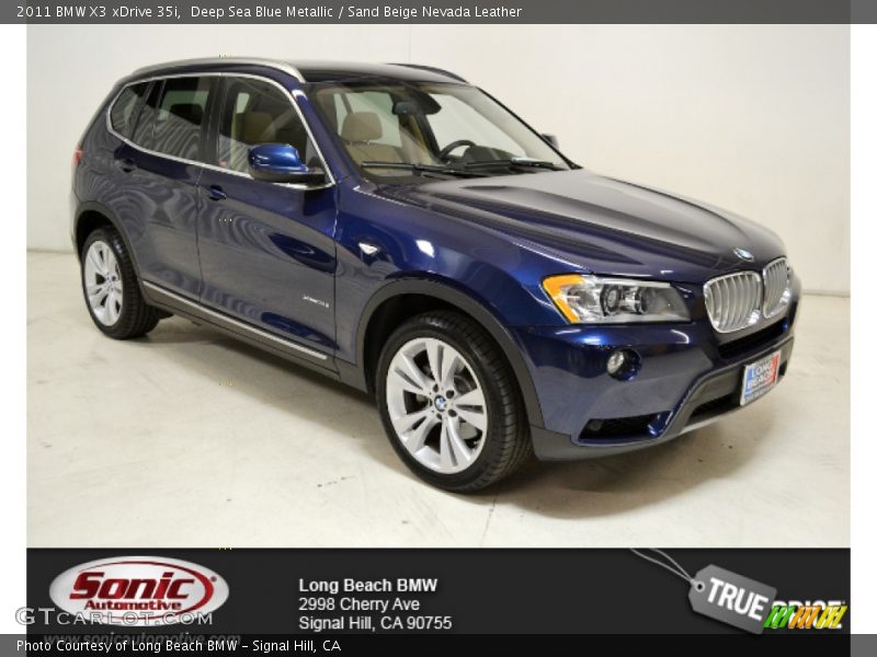 Deep Sea Blue Metallic / Sand Beige Nevada Leather 2011 BMW X3 xDrive 35i