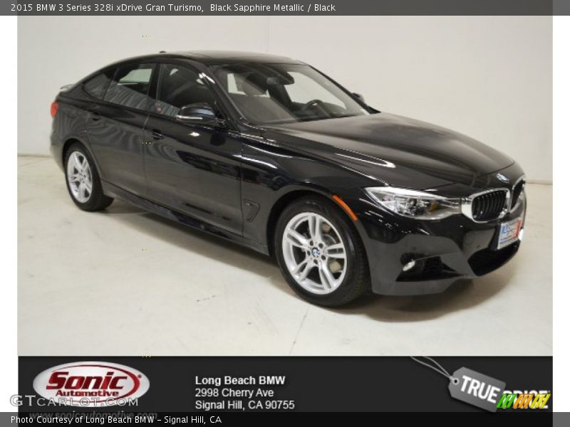 Black Sapphire Metallic / Black 2015 BMW 3 Series 328i xDrive Gran Turismo