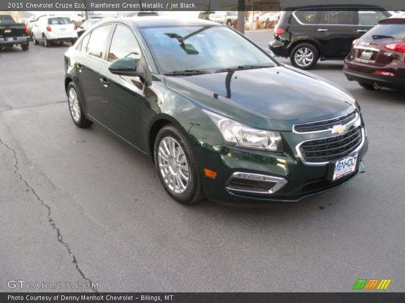 Rainforest Green Metallic / Jet Black 2015 Chevrolet Cruze Eco