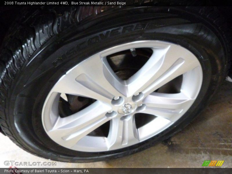 Blue Streak Metallic / Sand Beige 2008 Toyota Highlander Limited 4WD
