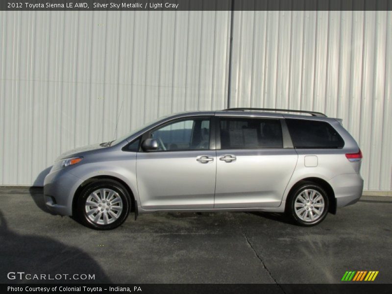 Silver Sky Metallic / Light Gray 2012 Toyota Sienna LE AWD