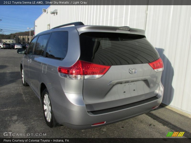 Silver Sky Metallic / Light Gray 2012 Toyota Sienna LE AWD