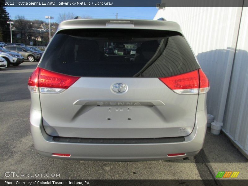 Silver Sky Metallic / Light Gray 2012 Toyota Sienna LE AWD