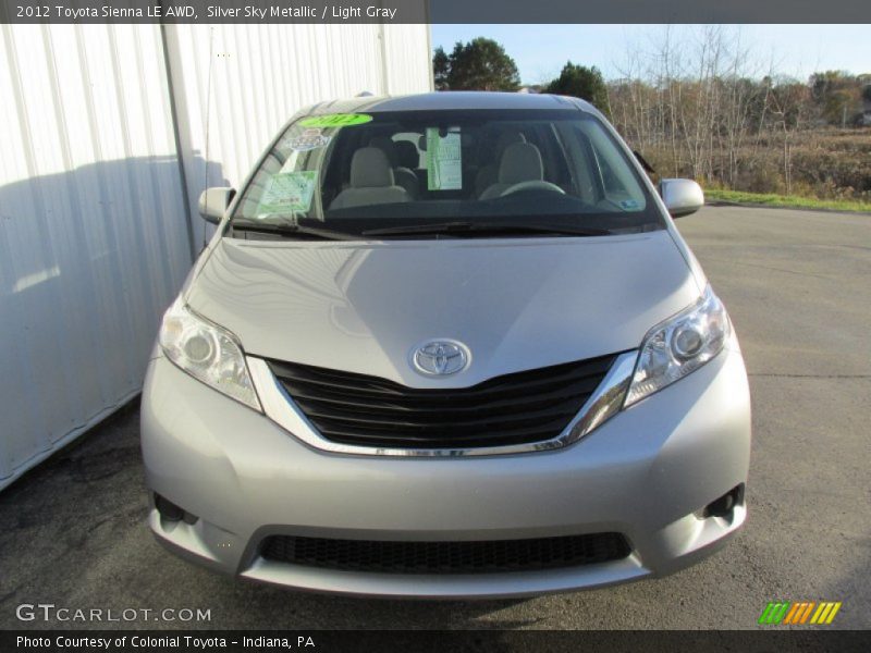 Silver Sky Metallic / Light Gray 2012 Toyota Sienna LE AWD