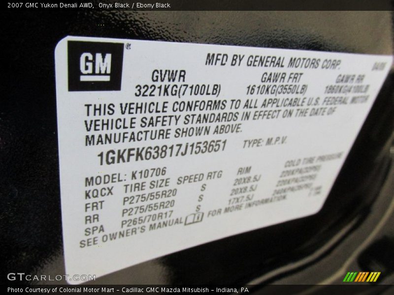 Onyx Black / Ebony Black 2007 GMC Yukon Denali AWD