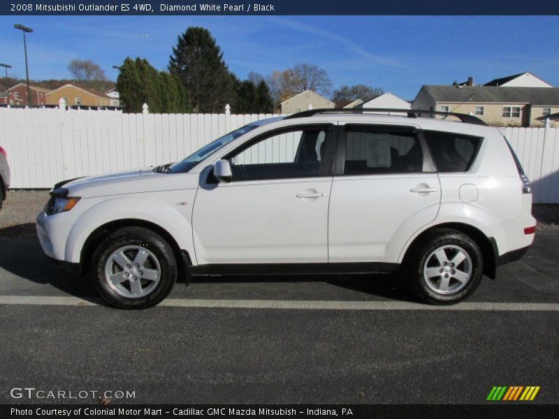 Diamond White Pearl / Black 2008 Mitsubishi Outlander ES 4WD