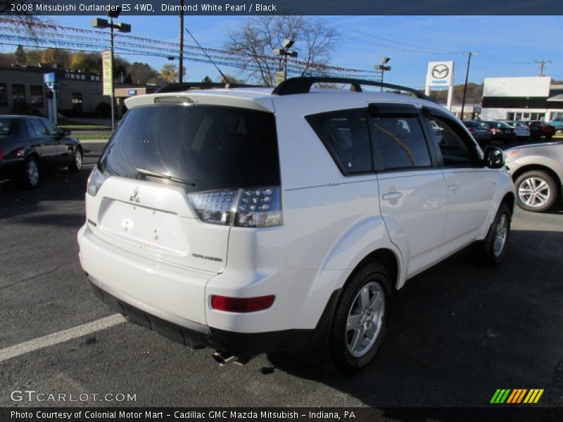 Diamond White Pearl / Black 2008 Mitsubishi Outlander ES 4WD