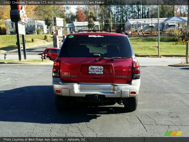 Majestic Red Metallic / Dark Pewter 2002 Chevrolet TrailBlazer LTZ 4x4