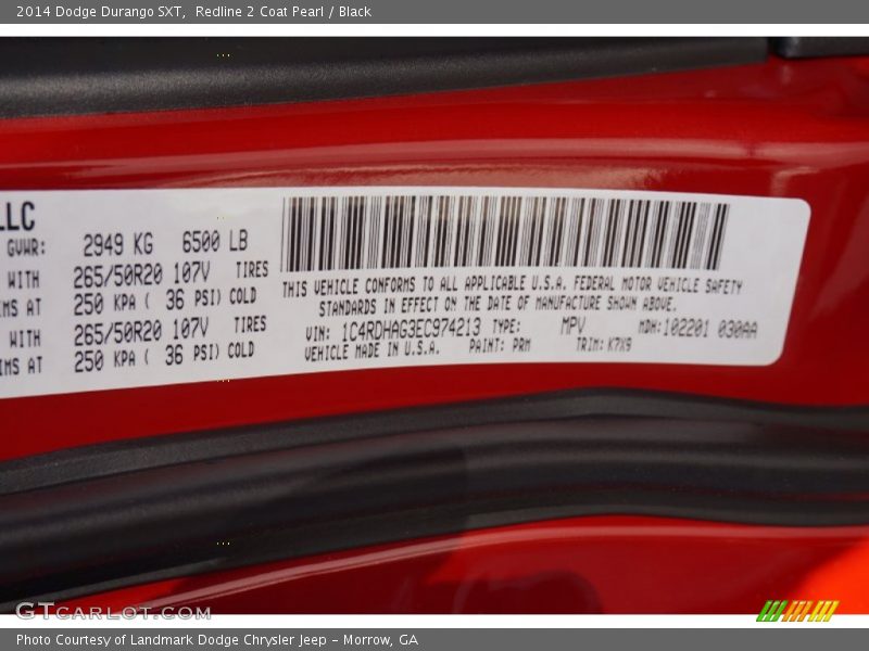 Redline 2 Coat Pearl / Black 2014 Dodge Durango SXT