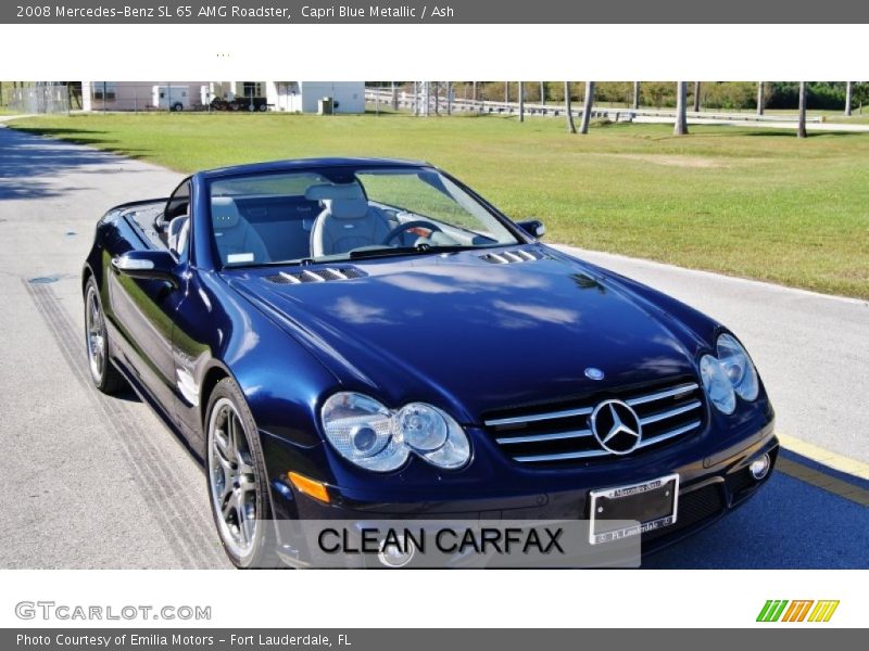 Capri Blue Metallic / Ash 2008 Mercedes-Benz SL 65 AMG Roadster