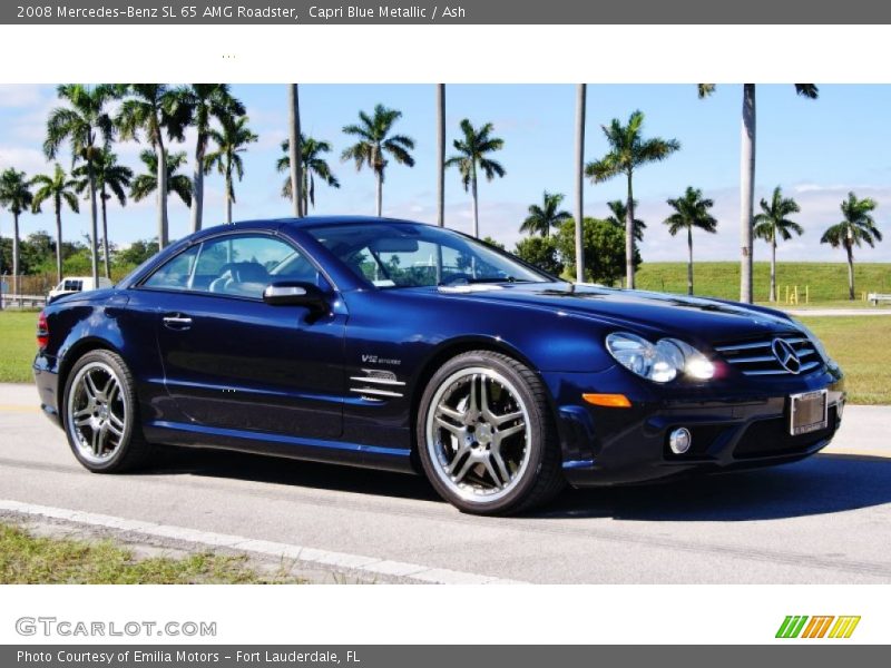 Capri Blue Metallic / Ash 2008 Mercedes-Benz SL 65 AMG Roadster