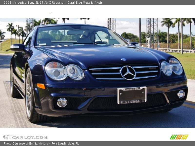 Capri Blue Metallic / Ash 2008 Mercedes-Benz SL 65 AMG Roadster