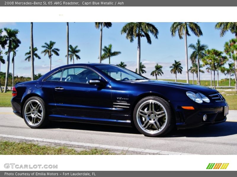 Capri Blue Metallic / Ash 2008 Mercedes-Benz SL 65 AMG Roadster