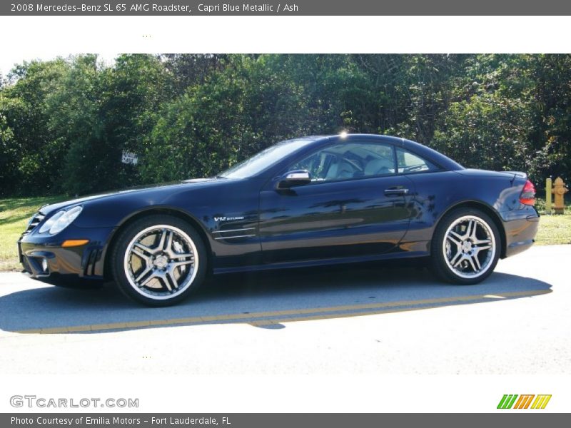 Capri Blue Metallic / Ash 2008 Mercedes-Benz SL 65 AMG Roadster