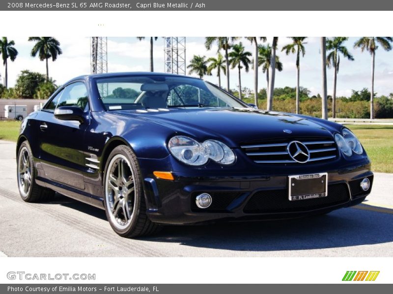 Capri Blue Metallic / Ash 2008 Mercedes-Benz SL 65 AMG Roadster