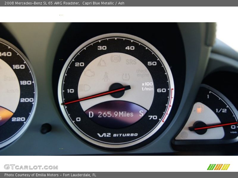 Capri Blue Metallic / Ash 2008 Mercedes-Benz SL 65 AMG Roadster