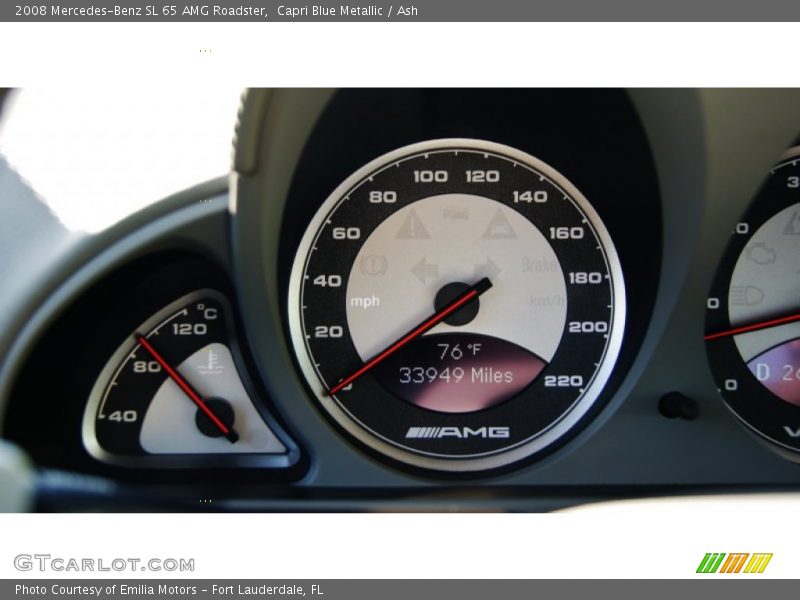 Capri Blue Metallic / Ash 2008 Mercedes-Benz SL 65 AMG Roadster