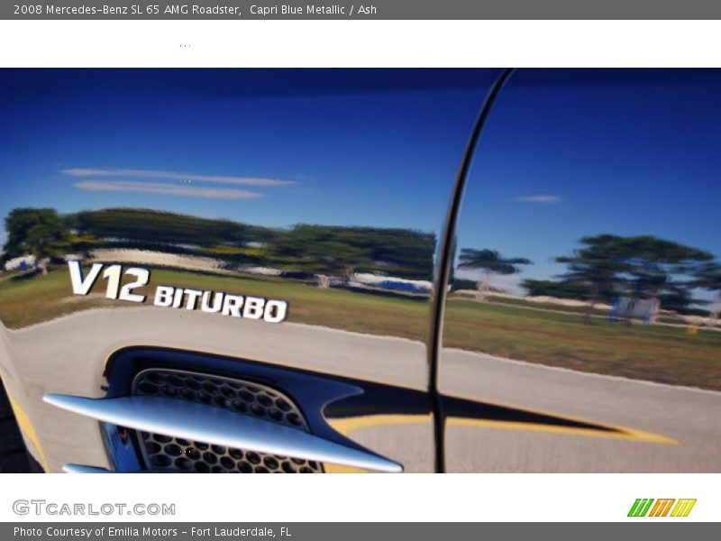 Capri Blue Metallic / Ash 2008 Mercedes-Benz SL 65 AMG Roadster