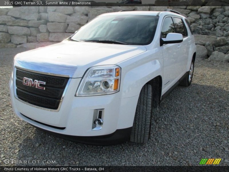 Summit White / Brownstone 2015 GMC Terrain SLT