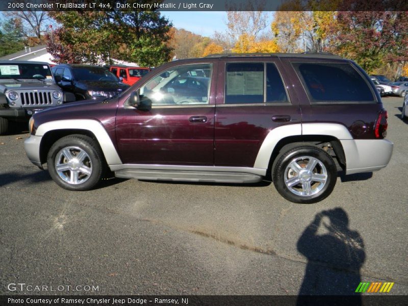 Dark Cherry Metallic / Light Gray 2008 Chevrolet TrailBlazer LT 4x4