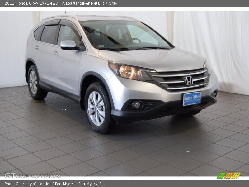 Alabaster Silver Metallic / Gray 2012 Honda CR-V EX-L 4WD