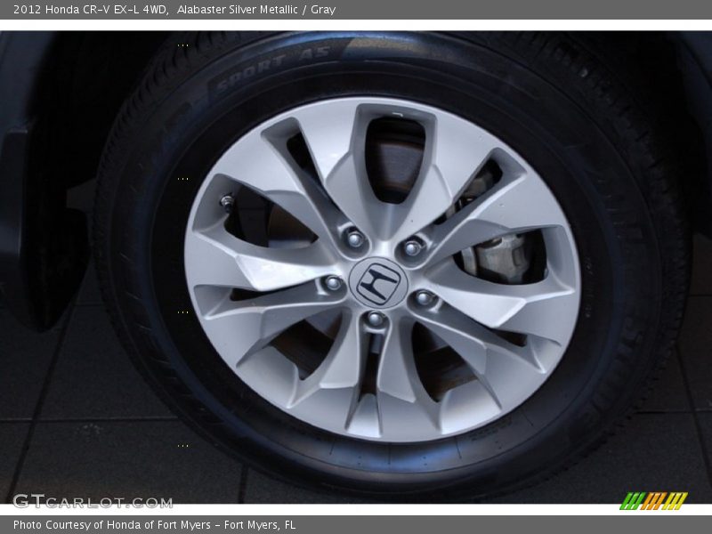 Alabaster Silver Metallic / Gray 2012 Honda CR-V EX-L 4WD