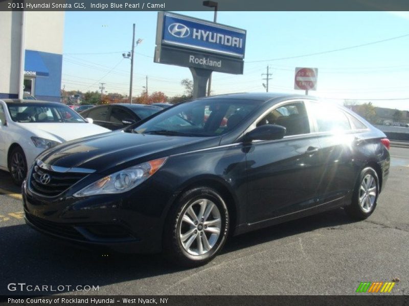Indigo Blue Pearl / Camel 2011 Hyundai Sonata GLS