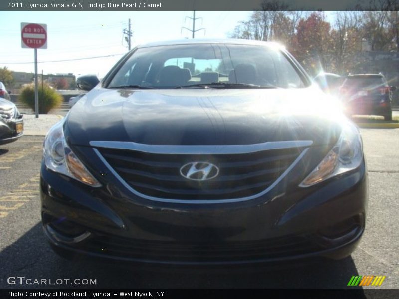 Indigo Blue Pearl / Camel 2011 Hyundai Sonata GLS