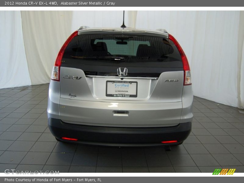 Alabaster Silver Metallic / Gray 2012 Honda CR-V EX-L 4WD